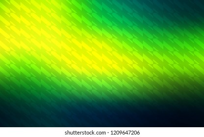 Dark Green, Yellow vector texture with colored lines. Glitter abstract illustration with colorful sticks. Pattern for ads, posters, banners.