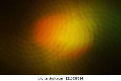 Dark Green, Yellow vector texture with disks. Illustration with set of shining colorful abstract circles. Pattern can be used as texture of wallpapers.