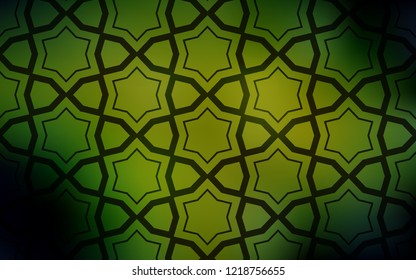 Dark Green, Yellow vector texture with beautiful stars. Blurred decorative design in simple style with stars. Smart design for your business advert.