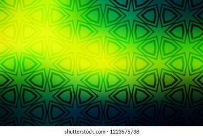 Dark Green, Yellow vector texture with beautiful stars. Shining colored illustration with stars. Pattern for new year ad, booklets.