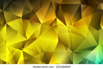 Dark Green, Yellow vector texture in triangular style. Glitter abstract illustration with triangular shapes. The template can be used as a background.