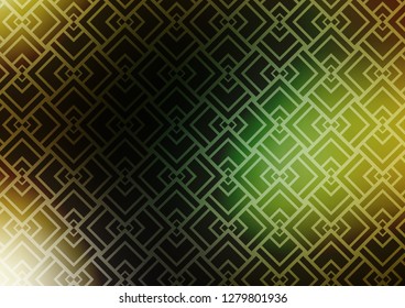 Dark Green, Yellow vector texture with colored lines. Shining colored illustration with narrow lines. Best design for your ad, poster, banner.