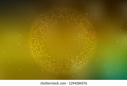 Dark Green, Yellow vector texture with milky way stars. Shining illustration with sky stars on abstract template. Pattern for astrology websites.