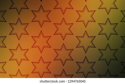 Dark Green, Yellow vector texture with beautiful stars. Shining colored illustration with stars. Pattern for websites, landing pages.