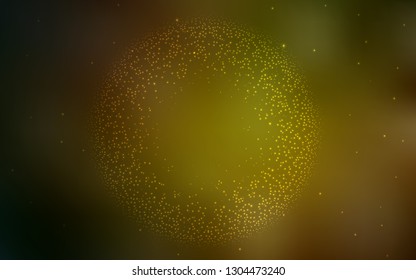 Dark Green, Yellow vector texture with milky way stars. Modern abstract illustration with Big Dipper stars. Best design for your ad, poster, banner.