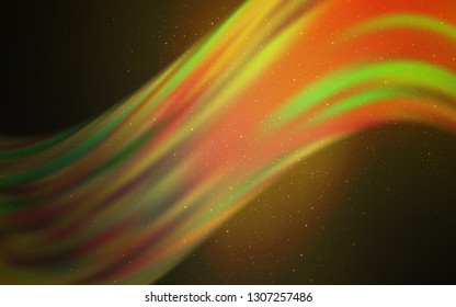 Dark Green, Yellow vector texture with milky way stars. Blurred decorative design in simple style with galaxy stars. Best design for your ad, poster, banner.