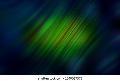 Dark Green, Yellow vector texture with milky way stars. Glitter abstract illustration with colorful cosmic stars. Template for cosmic backgrounds.