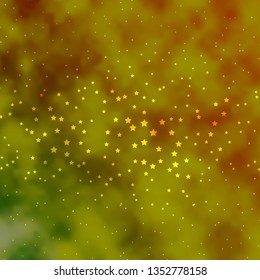 Dark Green, Yellow vector texture with beautiful stars. Modern geometric abstract illustration with stars. Design for your business promotion.