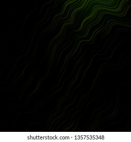 Dark Green, Yellow vector texture with wry lines. Illustration in abstract style with gradient curved.  Pattern for websites, landing pages.