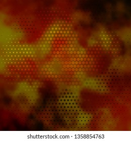 Dark Green, Yellow vector texture with circles. Illustration with set of shining colorful abstract spheres. New template for your brand book.
