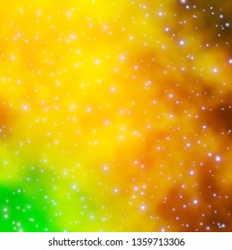 Dark Green, Yellow vector texture with beautiful stars. Shining colorful illustration with small and big stars. Best design for your ad, poster, banner.