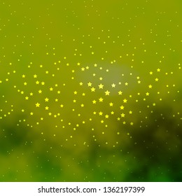 Dark Green, Yellow vector texture with beautiful stars. Shining colorful illustration with small and big stars. Best design for your ad, poster, banner.