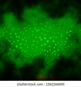 Dark Green, Yellow vector texture with beautiful stars. Colorful illustration with abstract gradient stars. Pattern for wrapping gifts.