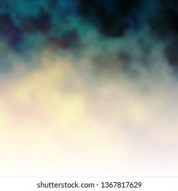 Dark Green, Yellow vector texture with cloudy sky. Shining illustration with abstract gradient clouds. Beautiful layout for uidesign.
