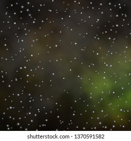 Dark Green, Yellow vector texture with beautiful stars. Decorative illustration with stars on abstract template. Best design for your ad, poster, banner.