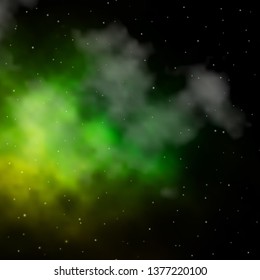 Dark Green, Yellow vector texture with beautiful stars. Colorful illustration in abstract style with gradient stars. Pattern for wrapping gifts.