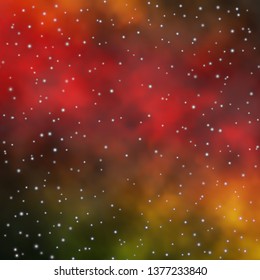Dark Green, Yellow vector texture with beautiful stars. Blur decorative design in simple style with stars. Pattern for wrapping gifts.