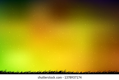 Dark Green, Yellow vector texture with milky way stars. Modern abstract illustration with Big Dipper stars. Smart design for your business advert.