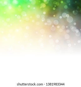 Dark Green, Yellow vector texture with circles. Illustration with set of shining colorful abstract spheres. Design for your commercials.