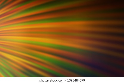 Dark Green, Yellow vector texture with bent lines. Glitter abstract illustration with wry lines. Abstract style for your business design.