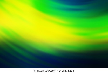 Dark Green, Yellow vector texture with wry lines. Geometric illustration in abstract style with gradient.  A completely new design for your business.