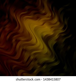 Dark Green, Yellow vector texture with wry lines. Abstract illustration with bandy gradient lines. Smart design for your promotions.