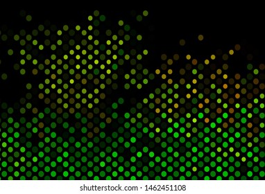 Dark Green, Yellow vector texture with disks. Abstract illustration with colored bubbles in nature style. Pattern for beautiful websites.