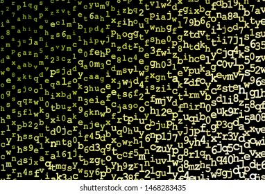 Dark Green, Yellow vector texture with ABC characters. Abstract illustration with colored latin alphabet. Template for lettering, typography.