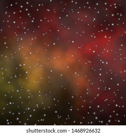 Dark Green, Yellow vector texture with beautiful stars. Blur decorative design in simple style with stars. Best design for your ad, poster, banner.