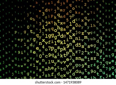 Dark Green, Yellow vector texture with ABC characters. Shining colorful illustration with isolated letters. Pattern for school, grammar websites.