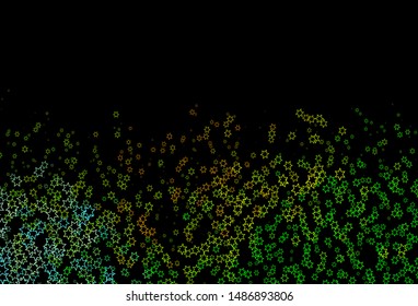 Dark Green, Yellow vector texture with beautiful stars. Modern geometrical abstract illustration with stars. The pattern can be used for new year ad, booklets.