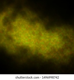 Dark Green, Yellow vector texture with triangular style. Modern abstract illustration with colorful triangles. Template for wallpapers.