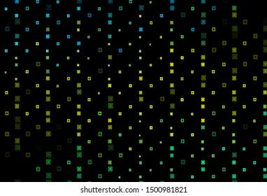Dark Green, Yellow vector texture in rectangular, circular style. Colorful gradient rectangles, circles on abstract background. Modern template for your promotion.