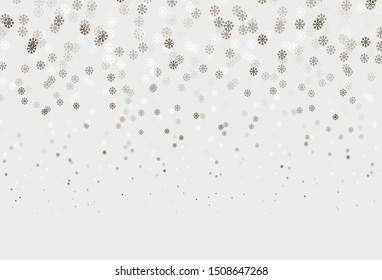 Dark Green, Yellow vector texture with colored snowflakes. Glitter abstract illustration with crystals of ice. Pattern for new year websites.