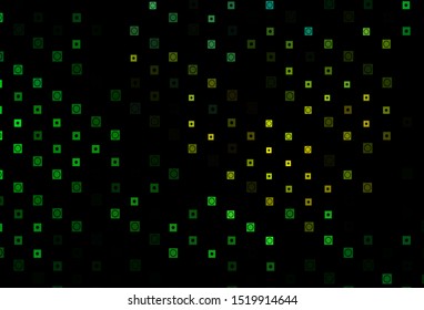 Dark Green, Yellow vector texture in rectangular, circular style. Beautiful illustration with colorful gradient rectangles, circles. Modern template for your promotion.