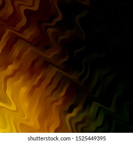 Dark Green, Yellow vector texture with wry lines. Colorful illustration with curved lines. Pattern for commercials, ads.