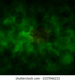 Dark Green, Yellow vector texture with colorful hexagons. Abstract illustration with colorful hexagons. Pattern for texture of wallpapers.