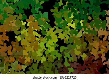 Dark Green, Yellow vector texture with abstract forms. Modern abstract illustration with colorful random forms. Best smart design for your business.