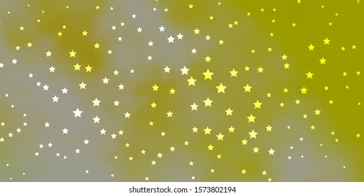 Dark Green, Yellow vector texture with beautiful stars. Blur decorative design in simple style with stars. Design for your business promotion.