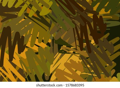 Dark Green, Yellow vector texture with colored lines. Glitter abstract illustration with colorful sticks. Pattern for your busines websites.