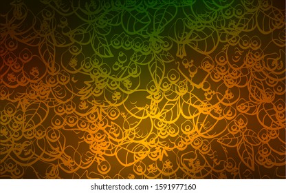 Dark Green, Yellow vector texture with delicious snacks. Fast Food on blurred abstract background with colorful gradient. Pattern for ad, booklets, leaflets of restaurants.