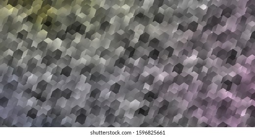 Dark Green, Yellow vector texture with colorful hexagons. Illustration with set of colorful hexagons. Pattern for ads, leaflets.