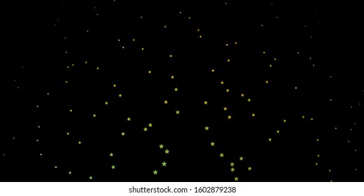 Dark Green, Yellow vector texture with beautiful stars. Blur decorative design in simple style with stars. Best design for your ad, poster, banner.