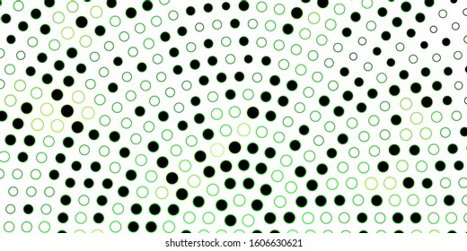 Dark Green, Yellow vector texture with circles. Glitter abstract illustration with colorful drops. Pattern for booklets, leaflets.