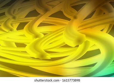 Dark Green, Yellow vector texture with bent lines. Colorful illustration in abstract style with gradient. New composition for your brand book.