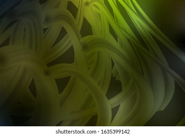 Dark Green, Yellow vector texture with bent lines. Colorful illustration in simple style with gradient. New composition for your brand book.
