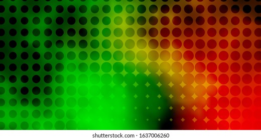 Dark Green, Yellow vector texture with disks. Modern abstract illustration with colorful circle shapes. Pattern for business ads.