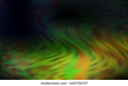 Dark Green, Yellow vector texture with milky way stars. Blurred decorative design in simple style with galaxy stars. Pattern for futuristic ad, booklets.