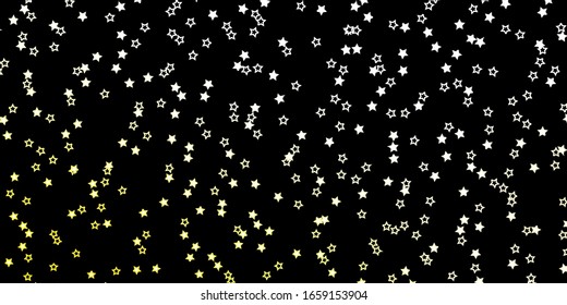 Dark Green, Yellow vector texture with beautiful stars. Shining colorful illustration with small and big stars. Theme for cell phones.