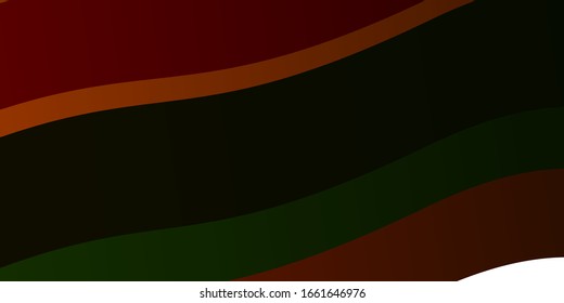 Color verde oscuro, textura vectorial amarilla con líneas irregulares. Ilustración abstracta colorida con curvas degradadas. Patrón para anuncios, anuncios.